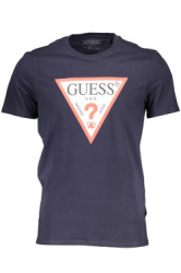 GUESS JEANS Perfektn Pnske Triko Krtky Rukv Modr