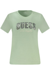 GUESS JEANS Perfektn Dmske Triko Krtky Rukv Zelen